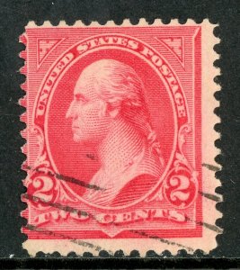 USA 1895 Washington 2¢ Rose Carmine DL Wmk Scott #279c VFU M423