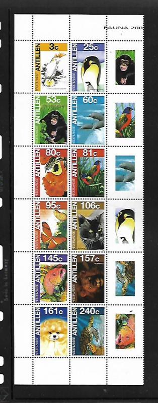 NETHERLANDS ANTILLES, 1134, MNH, SS, ANIMALS, folded