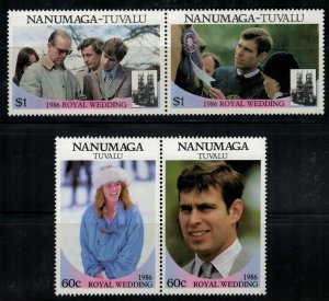 ZAYIX Royal Wedding Andrew & Fergie MNH Tuvalu Nanumaga 71-72 pairs 030822-SM18M