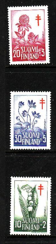 Finland-Sc#B148-50-unused very light hinged set-Flowers-Flora-1958-
