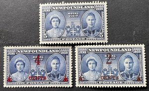 Newfoundland, Scott 249- 251, Unused VLH-HR, 1939 Royal Visit