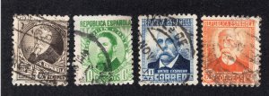 Spain 1932 5c, 10c, 40c & 50c values w/o control no., Scott 516a-517a, 522a-523a