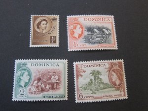 Dominica 1954 Sc 142-44,48 MH