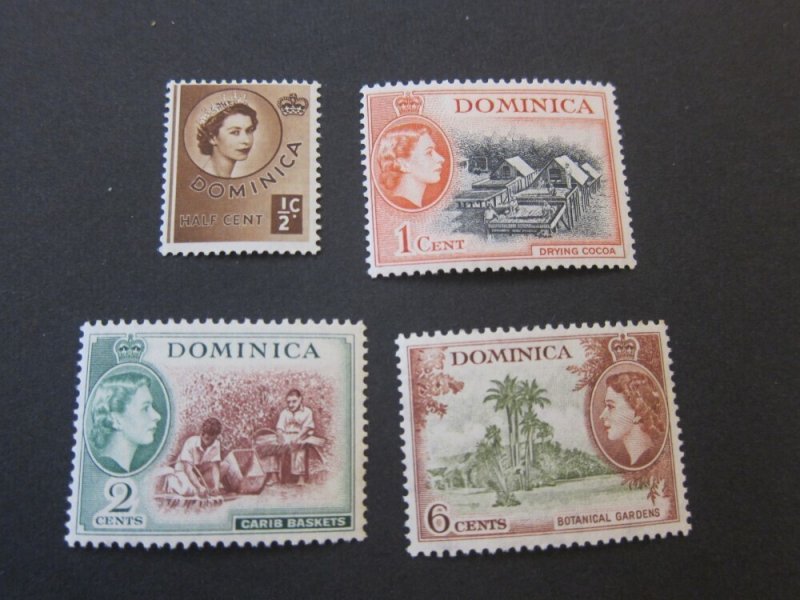 Dominica 1954 Sc 142-44,48 MH