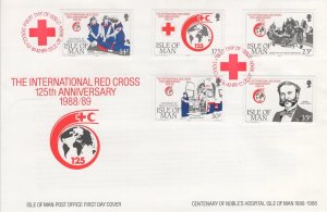 Isle of Man 1989 FDC Sc 403-407 International Red Cross 125th ann