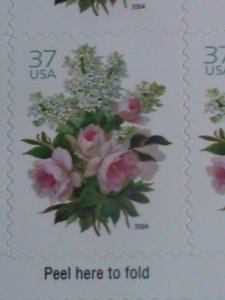 ​UNITED STATES-2004-SC#3836a -LOVELY WHITE-LILACS-& PINK ROSES MNH BOOKLET VF