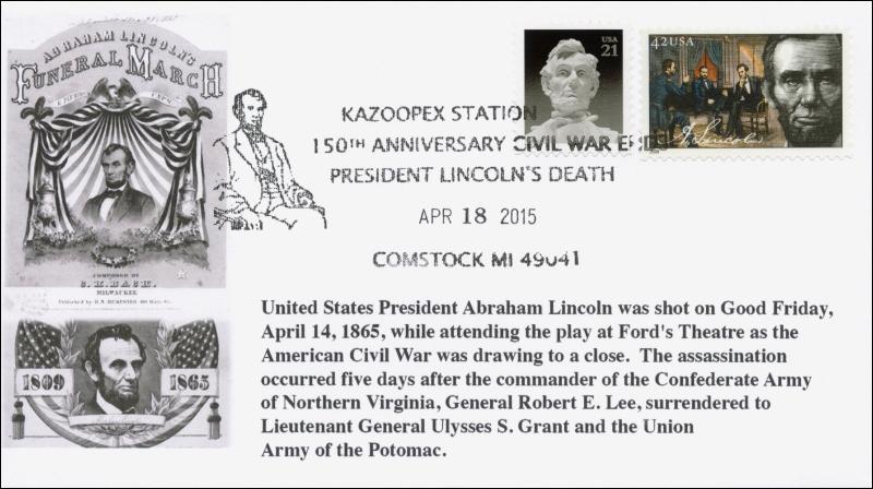 2015, President Abraham Lincoln Death, Comstock MI, Pictorial, 15-093