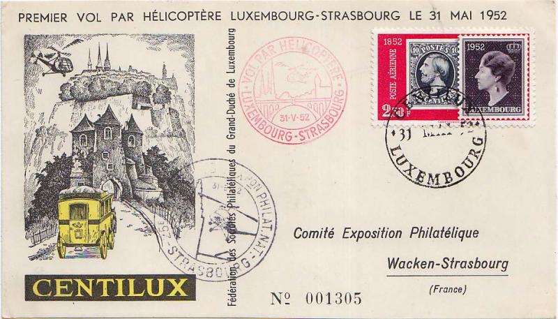 Luxembourg 2.50F Luxembourg Postage Stamp Centenary 1952 Centilux Luxembourg ...