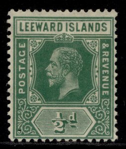 LEEWARD ISLANDS GV SG47a, ½d deep green, M MINT.