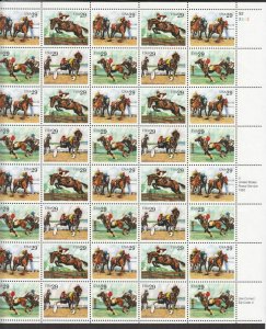 1993 Sporting Horses Sc 2756-59 2759a MNH 29c full sheet of 40 - Typical