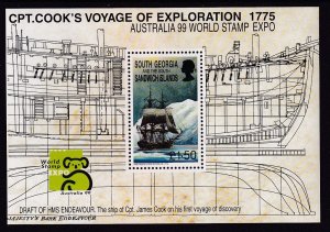 South Georgia 230 Sailing Ship Souvenir Sheet MNH VF