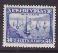 Newfoundland-Sc#198- id30-unused og hinged 30c Fishing Fleet-1932-7-