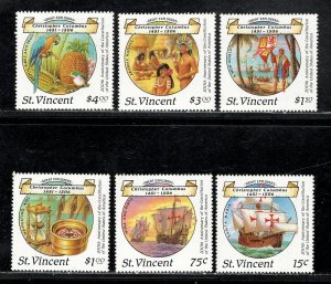 ST. VINCENT SC# 1087-92 FVF/MNH