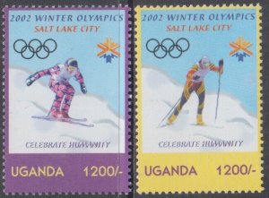 UGANDA Sc # 1768-9 CPL MNH SET of 2 - 2002 WINTER OLYMPICS in SALT LAKE CITY