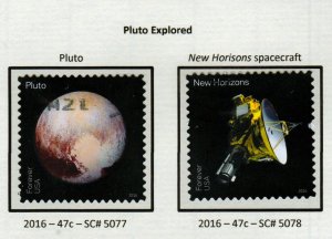 SC# 5077-78 - (47c) - Pluto Explored: Set of 2 used singles - off paper