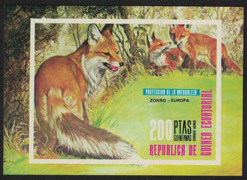 Eq. Guinea Fox European Animals MS 200 Eq imperf SC#7693