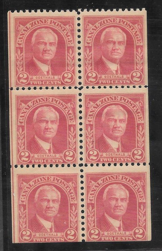 Canal Zone Scott #106a Mint NH 2c Booklet Pane of 6  2018 CV $22.50