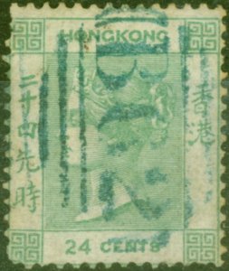 Hong Kong 1862 24c Green SG5 Good Used