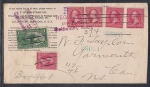United States - Jan 1899 Coldwater, MI Registered Cover to Canada