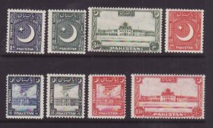 Pakistan-Sc#47-54- id9-unused og NH set-KGVI-definitive set-1949-53-