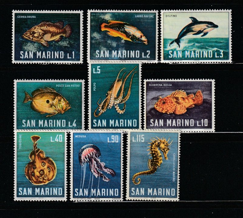 San Marino 643-651 MH Fish (A)