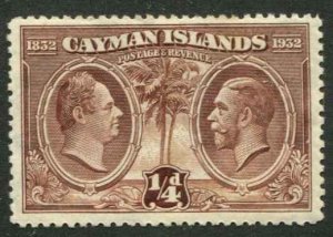 Cayman Islands SC# 69 King William IV & King George V 1/2d MH SCV $1.90