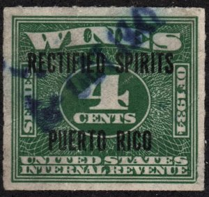 Puerto Rico #RE21 4¢ Rectified Spirits (1934) Used