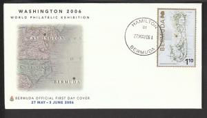 Bermuda 924 Map 2006 U/A FDC   
