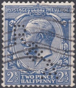 GB 1924 Sg422 2.5d Blue Used Perfin R&A