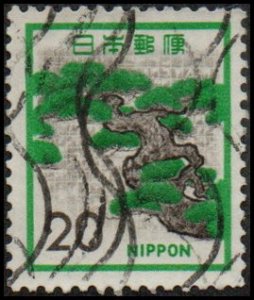 Japan 1071 - Used - 20y Pine Tree (1972) (2) +