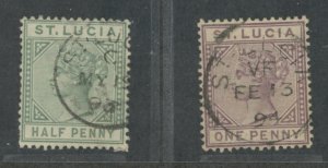 St. Lucia #27a/29a Used Single (Queen)