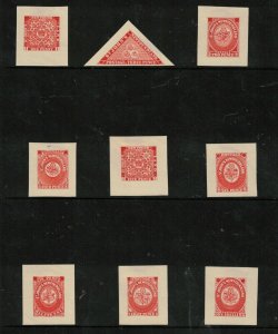 Newfoundland #1DP - #9DP Extra Fine Set Of Trade Sample Die Proofs In Red