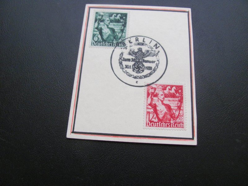 GERMANY 1938 CARD SWASTICA CANCEL VF  (124)