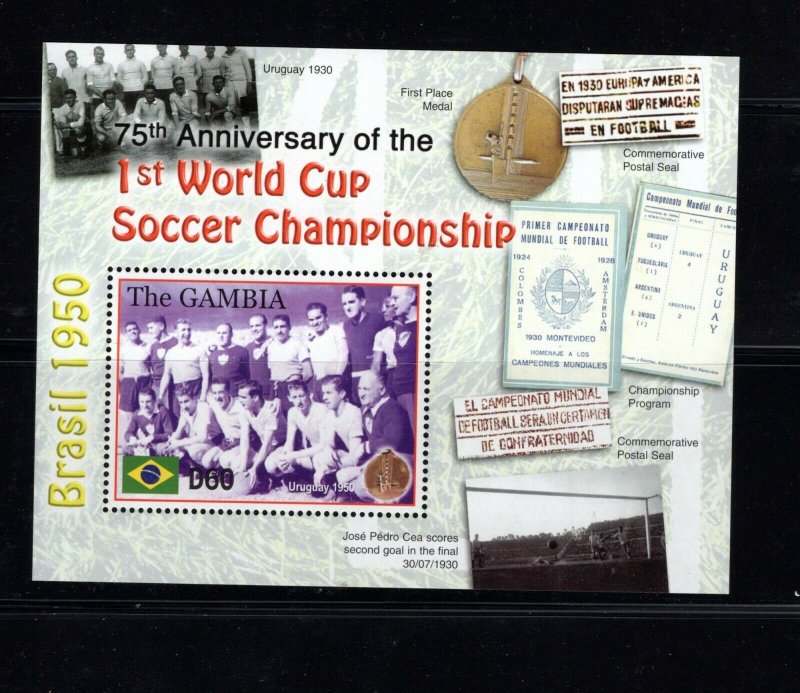 Gambia #2939 (2005 75th anniversary of World Cup sheet) VFMNH CV $5.50