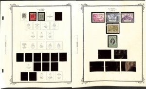 Nigeria Stamp Collection on 6 Scott Specialty Pages, 1914-1953 (BA)