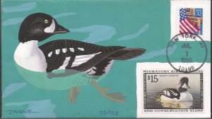 Colorano (Tom Dunne) Hand Painted FDC for the Federal 1998 Duck Stamp