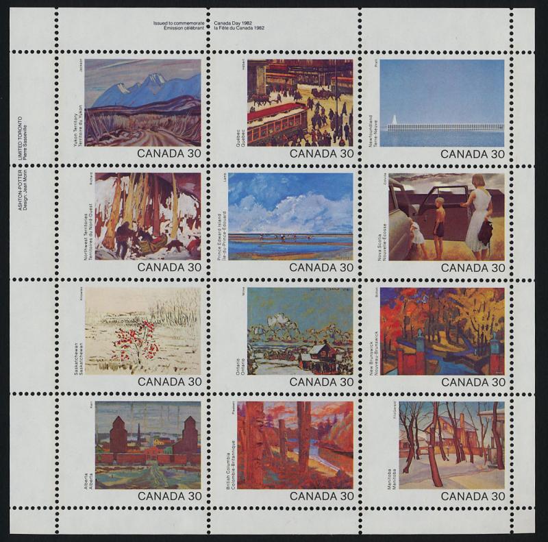 Canada 966a TL Plate Block MNH Art, Canada Day