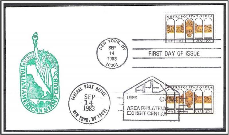 US #2054 Metropolitan Opera Dual FDC