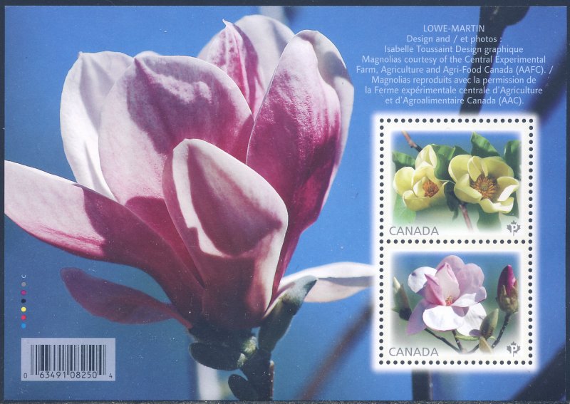 Canada 2013 Sc 2621 Horticulture Magnolia Flowers Flora Blooms SS Stamp MNH