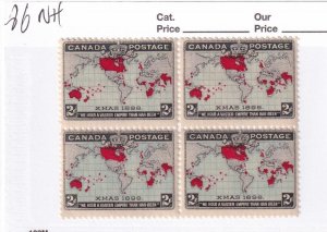CANADA # 86-86b VF-MNH BLOCKS OF 4 XMAS 2cts CAT VALUE $1800