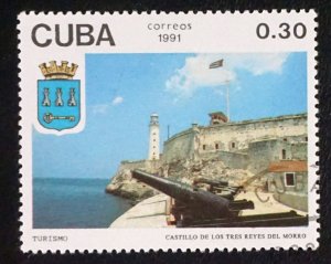 CUBA  Sc# 3338  TOURISM beaches fauna history 30c 1991 MNH mint