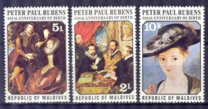 Maldive Islands 1977 Art Paintings P.P. Rubens 3 st. MNH