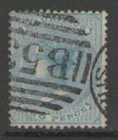 MAURITIUS SG59 1863 2d PALE BLUE USED