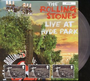 GREAT BRITAIN THE ROLLING STONESLIVE AT HYDE PARK SHEET MINT NH 