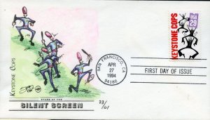 US 1994 SILENT SCREEN STARS  KEYSTONE COPS FIRST  DAY COVER