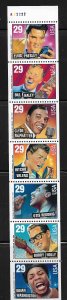 UNITED STATES, 2730A, MNH, STRIP OF 7, FOLDED, SINGERS