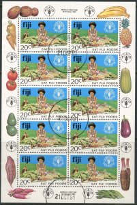 FIJI Sc#449 Sheet of 10 1981 World Food Day Souvenir Sheet OG Cancelled NH