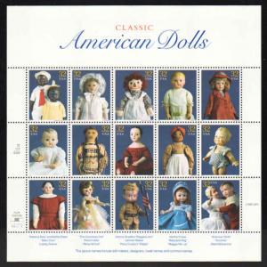 Classic American Dolls Sheet  # 3151 MNH 1997 