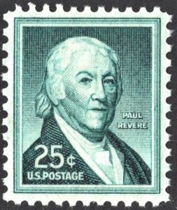 SC#1048 25¢ Paul Revere Single (1958) MNH