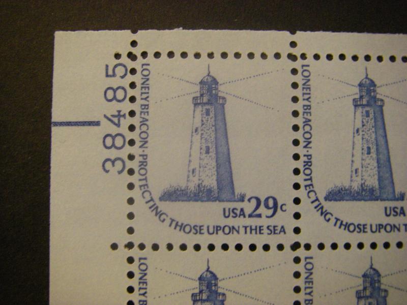 Scott 1605, 29c Lighthouse, PB4 #38485 Matched Set, shiny gum, MNH Americana